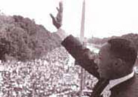 φωτ.2.5 Ο Μάρτιν Λούθερ Κινγκ το 1963, εκφωνώντας τον περίφημο λόγο του «I have a dream»