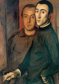 5. Γιάννης Μόραλης, Αυτοπροσωπογραφία με τον ζωγράφο Νίκο Νικολάου, 1937.