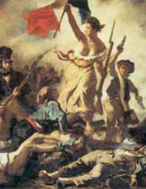 1. Ε. Ντελακρουά,Η ελευθερία οδηγεί τον λαό. Πίνακας εμπνευσμένος από τη γαλλική επανάσταση του 1830.