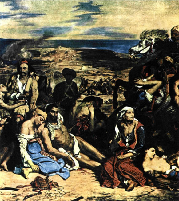 Εζέν Ντελακρουά (Eugene Delacroix), «Η σφαγή της Χίου, 1824», Μουσείο Λούβρου, Παρίσι.
