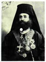 Ο Γερμανός Καραβαγγέλης (1867-1936), μητροπολίτης Καστοριάς από το 1900, ανέλαβε την οργάνωση ένοπλων σωμάτων από ντόπιους στην περιφέρεια της μητρόπολης του και τόνωσε το εθνικό φρόνημα των Ελλήνων της Μακεδονίας. Μουσείο Μπενάκη, Αθήνα.