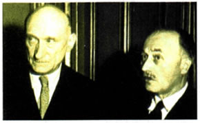 Ο Ρομπέρ Σουμάν (Robert Schumon) και ο Ζαν Μονέ (Jean Monnet), οι «πατέρες» της ιδέας της Ευρωπαϊκής Ένωσης.