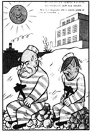 Αφίσα των Συμμάχων στην οποία ο Χίτλερ με τον Μουσολίνι συνομιλούν: «θέλαμε μια θέση στον ήλιο και την κατακτήσαμε».