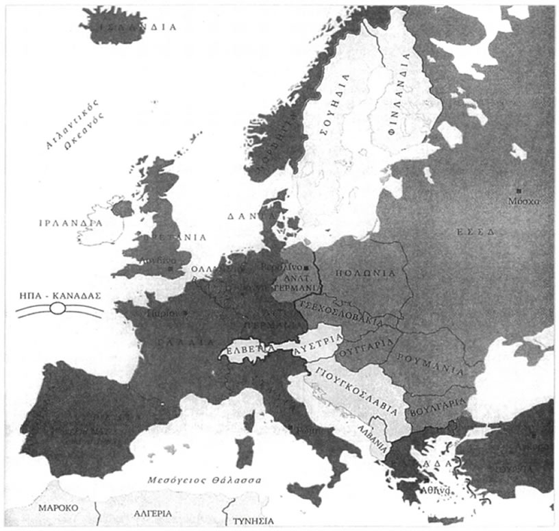 To NATO και το Σύμφωνο της Βαρσοβίας υπήρξαν καρποί του Ψυχρού Πολέμου, της παρατεταμένης πολιτικοδιπλωματικής διαμάχης, η οποία μετά τη λήξη του Β' Παγκόσμιου Πολέμου το 1945 χώρισε σε δύο στρατόπεδα τους πρώην συμμάχους. Το Βορειοατλαντικό Σύμφωνο υπέγραψαν (Ουάσινγκτον, 4 Απριλίου 1949) οι υπουργοί Εξωτερικών 12 χωρών: του Βελγίου, του Καναδά, της Δανίας, της Βρετανίας, της Γαλλίας, των ΗΠΑ, της Ισλανδίας, της Ιταλίας, του Λουξεμβούργου, της Νορβηγίας, της Ολλανδίας και της Πορτογαλίας. Το 1952 προσχώρησαν στο NATO η Ελλάδα και η Τουρκία, το 1955 η τότε Δυτική Γερμανία, το 1982 η Ισπανία, το 1999 η Ουγγαρία, η Πολωνία και η Τσεχία και το 2004 η Βουλγαρία, η Εσθονία, η Λετονία, η Λιθουανία, η Ρουμανία, η Σλοβακία και η Σλοβενία. Έτσι το NATO έχει σήμερα 26 μέλη. Το Σύμφωνο της Βαρσοβίας (1955) περιλάμβανε ως μέλη τα κομμουνιστικά κράτη της Ανατολικής Ευρώπης: Βουλγαρία, Αλβανία (ως το 1968), Τσεχοσλοβακία, Ουγγαρία, Ανατολική Γερμανία, Πολωνία και Ρουμανία.