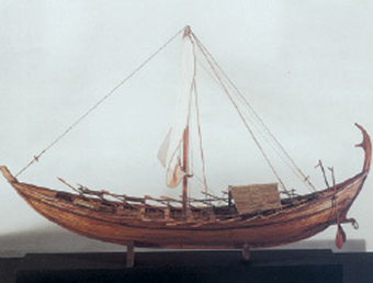 5. Αναπαράσταση µινωικού καραβιού.