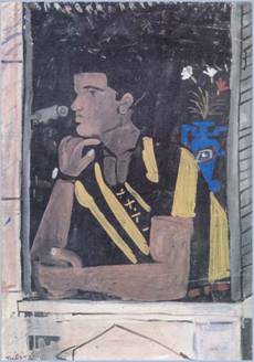 Γιάννης Τσαρούχης, Νέος στο παράθυρο με φανέλα της ΑΕΚ