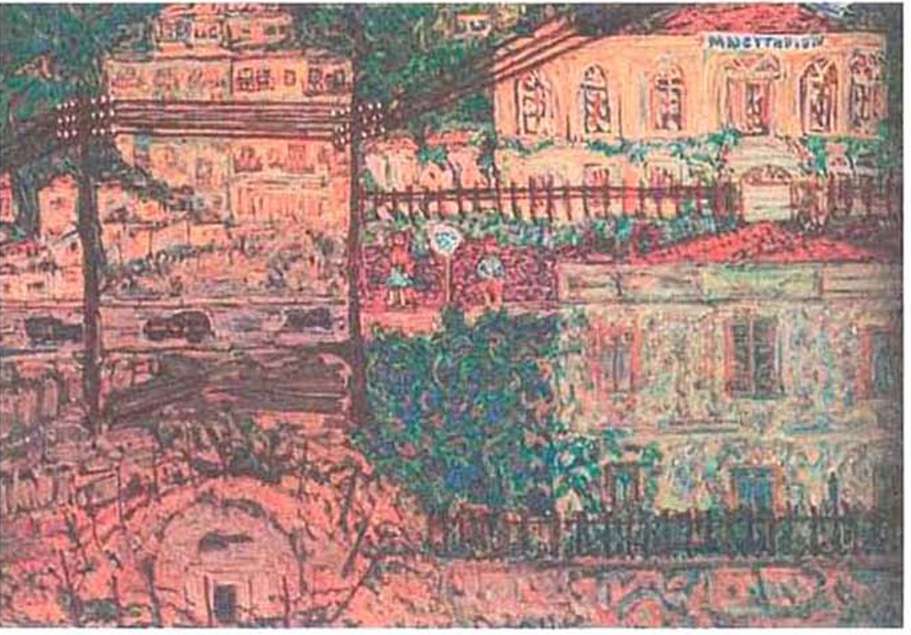 Νίκος Γαβριήλ Πεντζίκης (1908-1993), Θεσσαλονίκη, &laquo;Αρχαίος Τάφος και μαιευτήριον&raquo;